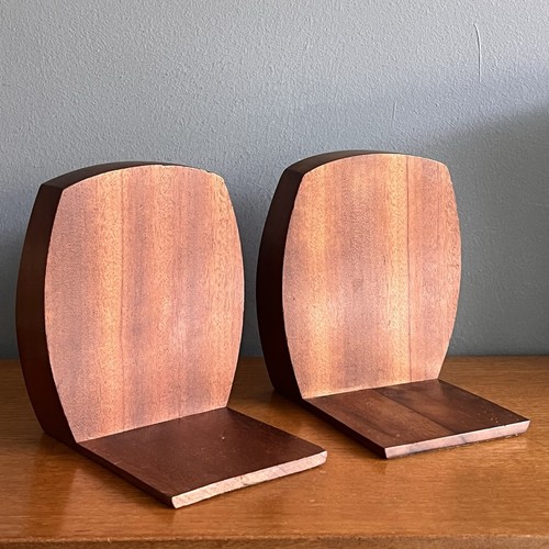 Pair vintage teak wooden - pair,