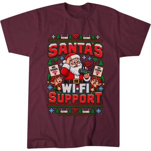 Santa support funny - wi-fi,