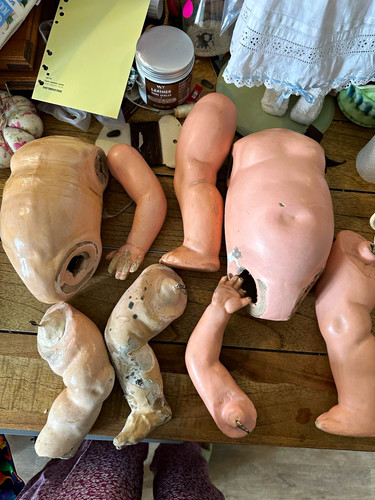 Antique doll body parts lot - parts,