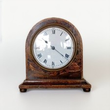 Antique Dome Topped French Chinoiserie Lacquer Decorated Mantel Clock - Working 