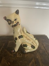 Watcombe Motto Ware RARE Spotted "Winking Cat" Figural with Glass Eye