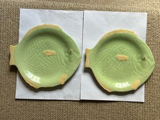 Shorter and Sons Vintage Pottery 2 Medium Size Fish Shaped Plates