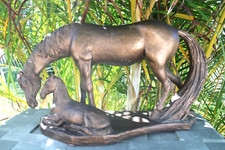 LARGE - 23" Mare & Foal Horse