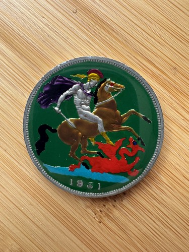Enamelled hand painted five - enamelled,