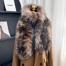 Women Long Real Fox Fur Scarf Collar Winter Warm Shawl Scarves Wrap Neckerchief