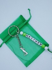 *personalised* Cricket keyrings, cricket party, boys party bag fillers, 