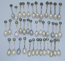 Collection Of 39 Assorted Caravan Club Enamelled Silver Plated Spoons