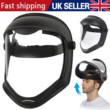 Face Shield Helmet Mask w/Clear Visor Ratchet Safety Grinding UK