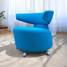 Cassina BIKI  swivel armchair blue by Toshiyuki Kita
