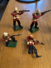 4 British Soldiers 4 Zulu Wars Unknown Maker Some Damage Rorkes Drift