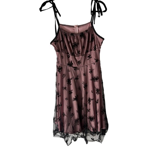 Whimsigoth pink floral black - pink,