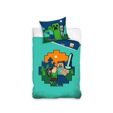 Kids Gaming Duvet Set Minecraft Ready to Survive Single Bed EU Size 100% Cotton