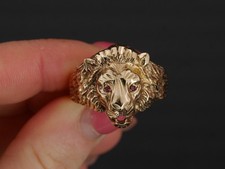 9ct Yellow Gold Lion Ring -