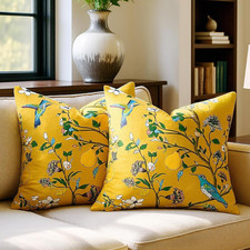Mustard Yellow Floral Pillow