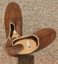 Handmade Moroccan Leather Babouche Slippers Mules SIZE 9.5 New Brown 