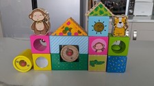 Early Learning Centre Wooden Activity Blocks 15 Pieces For Children From 12 Mths