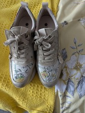 Pavers Floral Trainers EU 40 UK 7 Foil Print Lace Up Side Zip WBINS35118