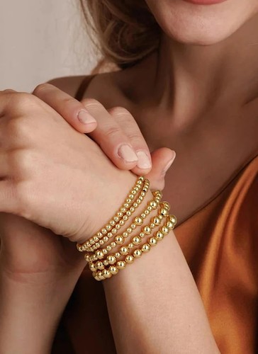 Gold bead bracelets - bead, for