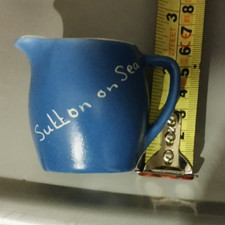 Pre 1970s Devon Blue Pottery Newton Abbot “Sutton on Sea" Jug - 6cm High