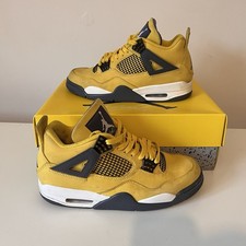 Nike Air Jordan 4 Retro Lightning Yellow 2021 Size 8 UK Used with Box