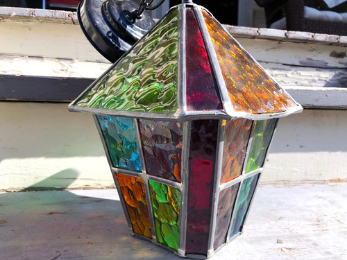 Vintage stained glass porch - vintage,