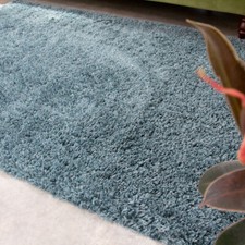 Ocean Blue Shaggy Rug Small
