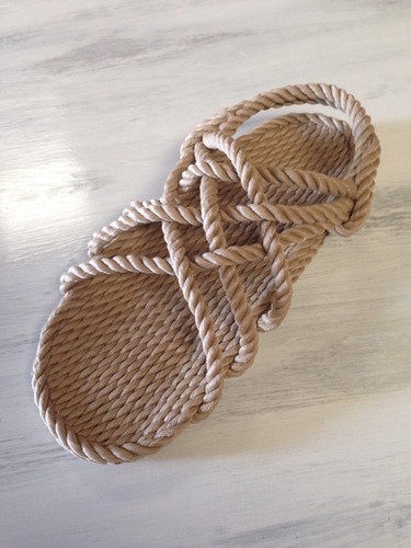 Rope sandals beige men size - rope,