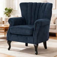 Chenille Armchair Scalloped
