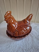 Brown Glazed Ceramic Chicken