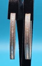 Stunning 5cm Statement Hoop Earrings, 925 Silver & Multi-Gemstone,  Great Cond.