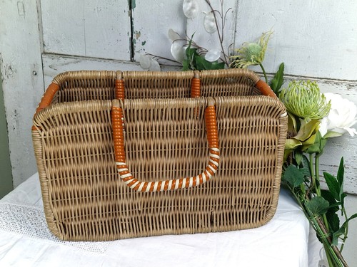 Mid century wicker shopping - wicker,