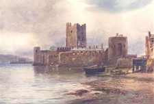 IRELAND. Ulster. Carrickfergus Castle, Belfast Lough. Boats. c1912 old print