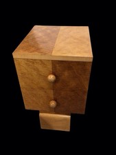 Art Deco Blonde Walnut Bedside