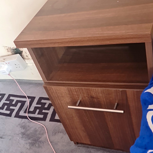 Modern brown wood - wood, bedside