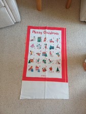 Cath Kidston Unhemmed Christmas Advent Calendar Tea Towel