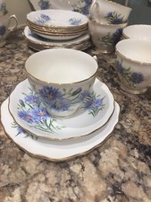 royal vale cornflower bone china 6 cup saucer side plates cake plates jug sugar