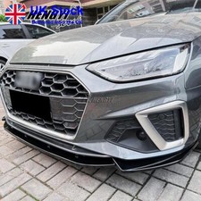 Fit Audi S4 Front Spoiler Lip Splitter A4 S-line B9.5 20-2024 Gloss Black