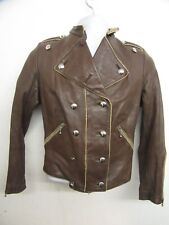 VINTAGE 20'S GERMAN CYCLIST LUFTWAFFE HALF BELT LEATHER JACKET SIZE XXS