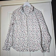 White stuff bird pattern long