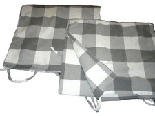 IKEA EMMIE RUTA GRAY & WHITE GINGHAM PLAID CHECK (2) STANDARD PILLOW SHAMS 20X28