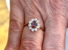 AXINITE & WHITE ZIRCON 9CT