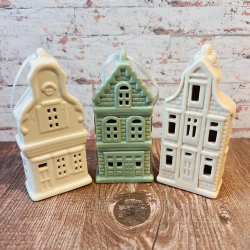 Hanging ceramic houses 3pk - houses,