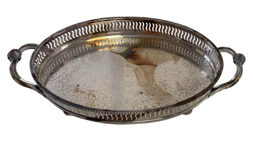 Silver plated oval gallery - silver,