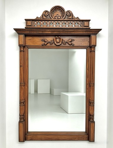 Overmantel wall mirror antique - overmantel,