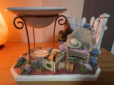 Vintage Tealight Wax Tart Warmer Spring Country Garden Yankee Candle 