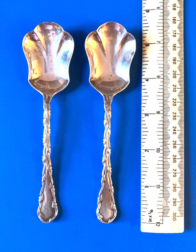 Pair antique silver sugar - pair, of