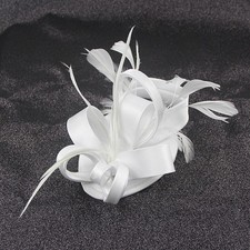 Flower Hair Clip Feathers Small Mini Top Hat Wedding Fascinator Royal Ascot Race