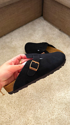Birkenstock black suede boston - birkenstock,
