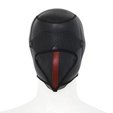 Black nylon fetish mask - black,