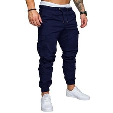 Enzo Mens Jeans Cargo Joggers